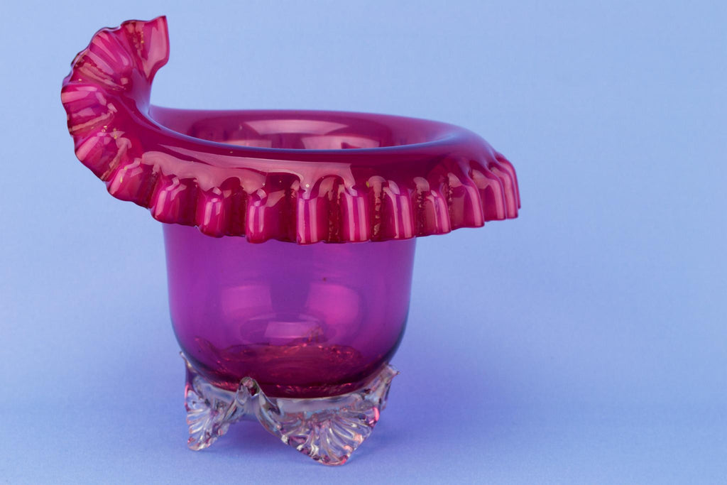 Cranberry Red Glass Serving Bowl, English 19th Century