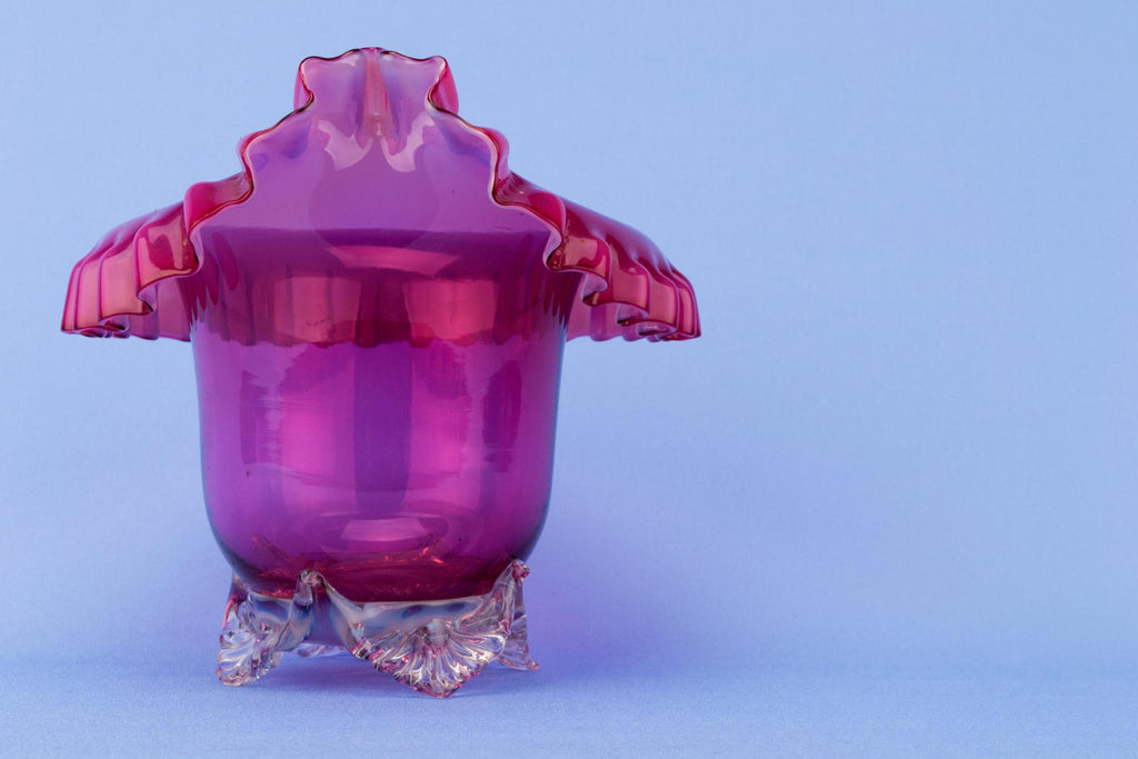 Cranberry Red Glass Serving Bowl, English 19th Century