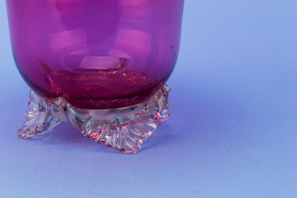 Cranberry Red Glass Serving Bowl, English 19th Century