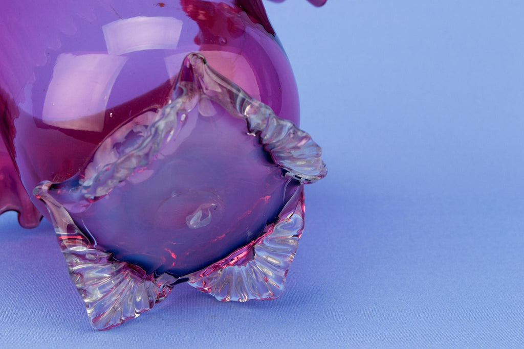 Cranberry Red Glass Serving Bowl, English 19th Century
