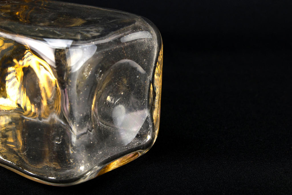 Small Gilded Whisky Glass Decanter, English Circa 1800