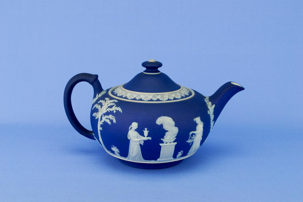 Jasperware Wedgwood Teapot, English Early 1900s