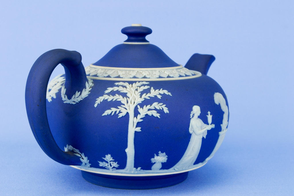 Jasperware Wedgwood Teapot, English Early 1900s