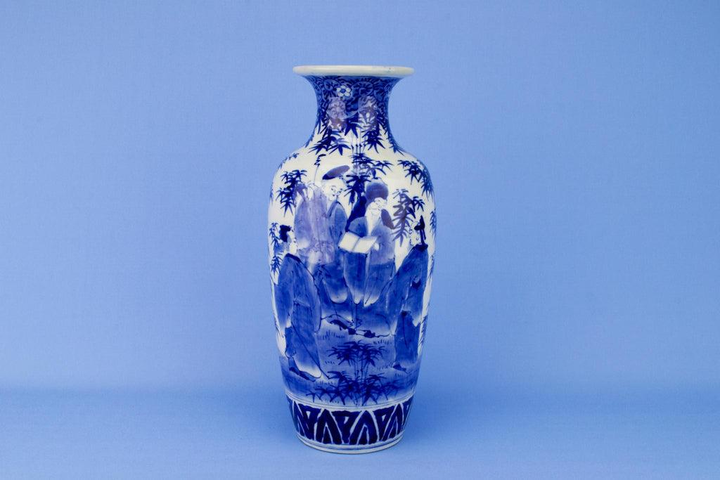 Large Blue and White Baluster Vase