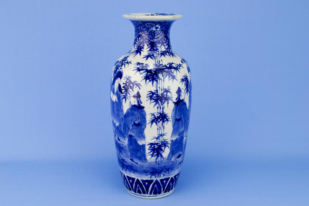 Large Blue and White Baluster Vase