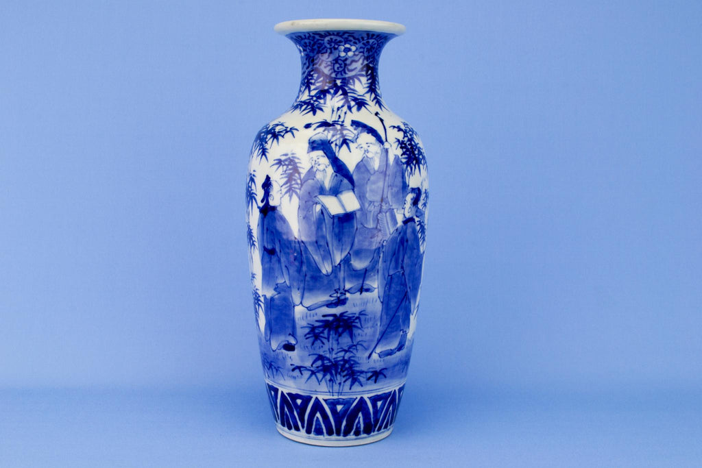 Large Blue and White Baluster Vase