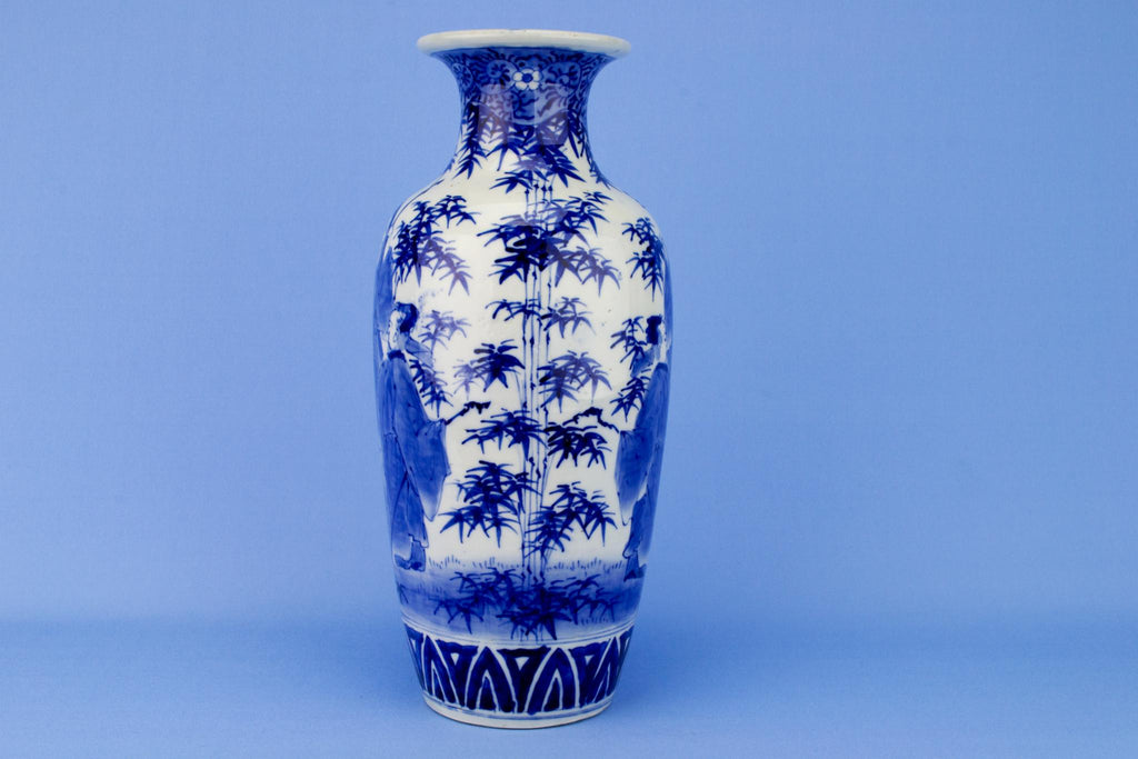 Large Blue and White Baluster Vase