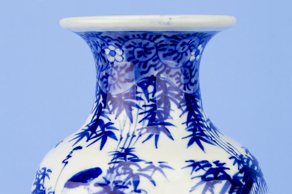 Large Blue and White Baluster Vase