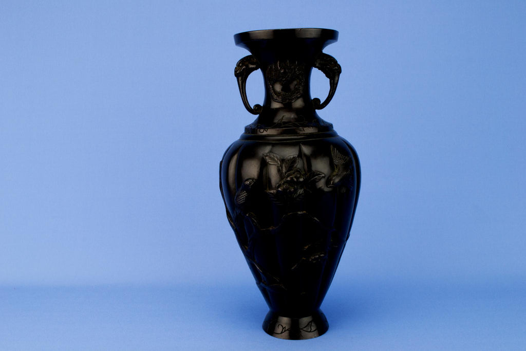2 Bronze Baluster Vases, Japanese 19th Century