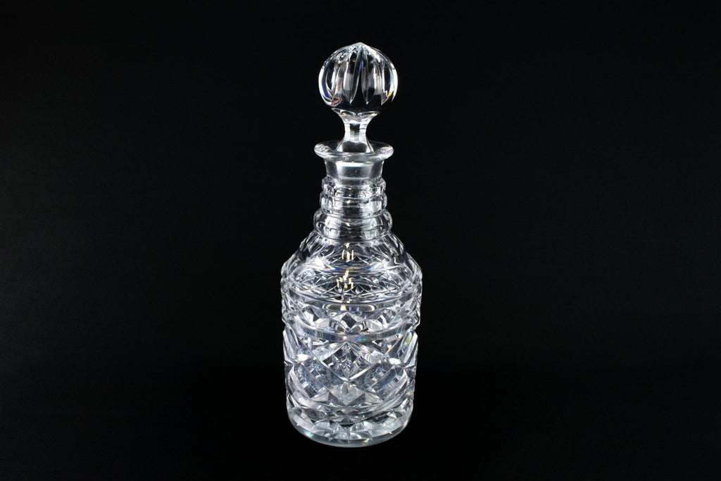 Cut Glass Glass Large Traditional Decanter, English 1930s