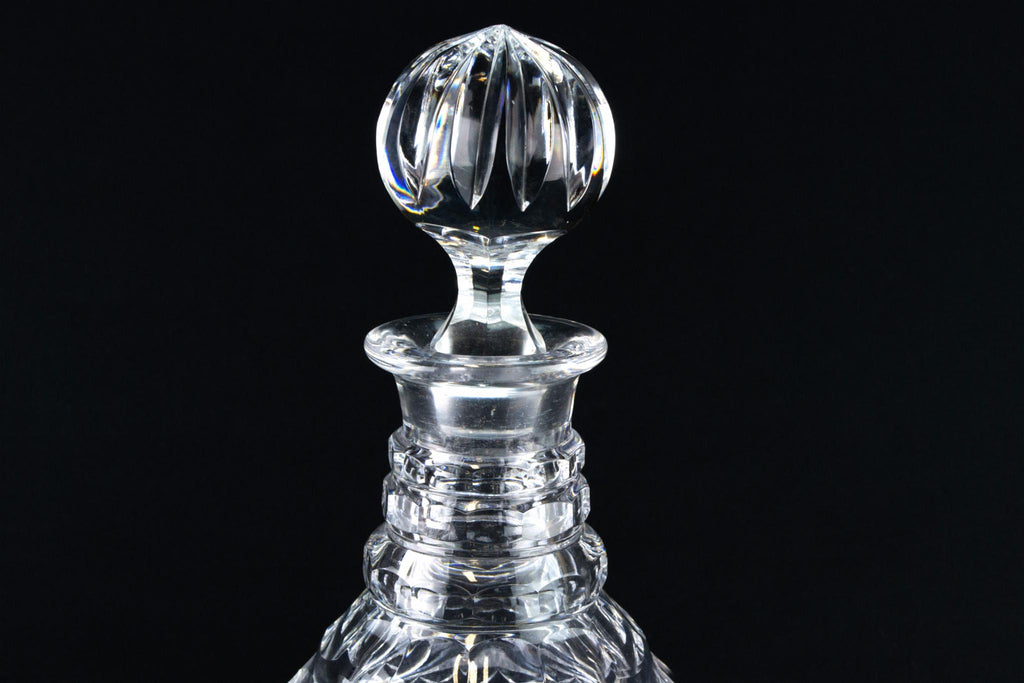 Cut Glass Glass Large Traditional Decanter, English 1930s