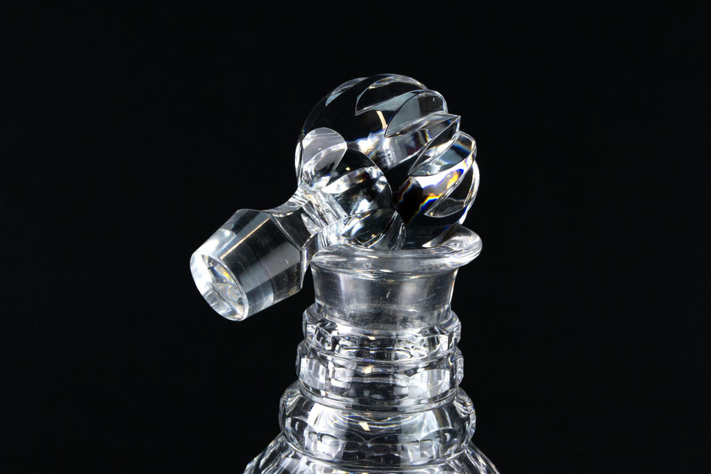 Cut Glass Glass Large Traditional Decanter, English 1930s