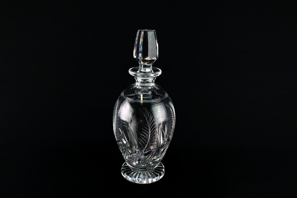 Small Cut Glass Decanter, English 1970s