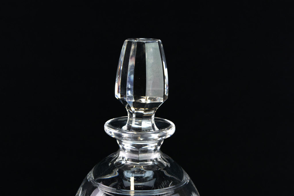 Small Cut Glass Decanter, English 1970s