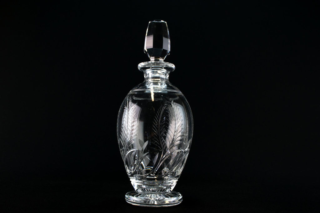 Small Cut Glass Decanter, English 1970s