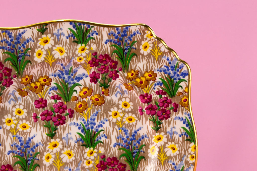 Chintz Cake Plate by Royal Winton, English Circa 1950