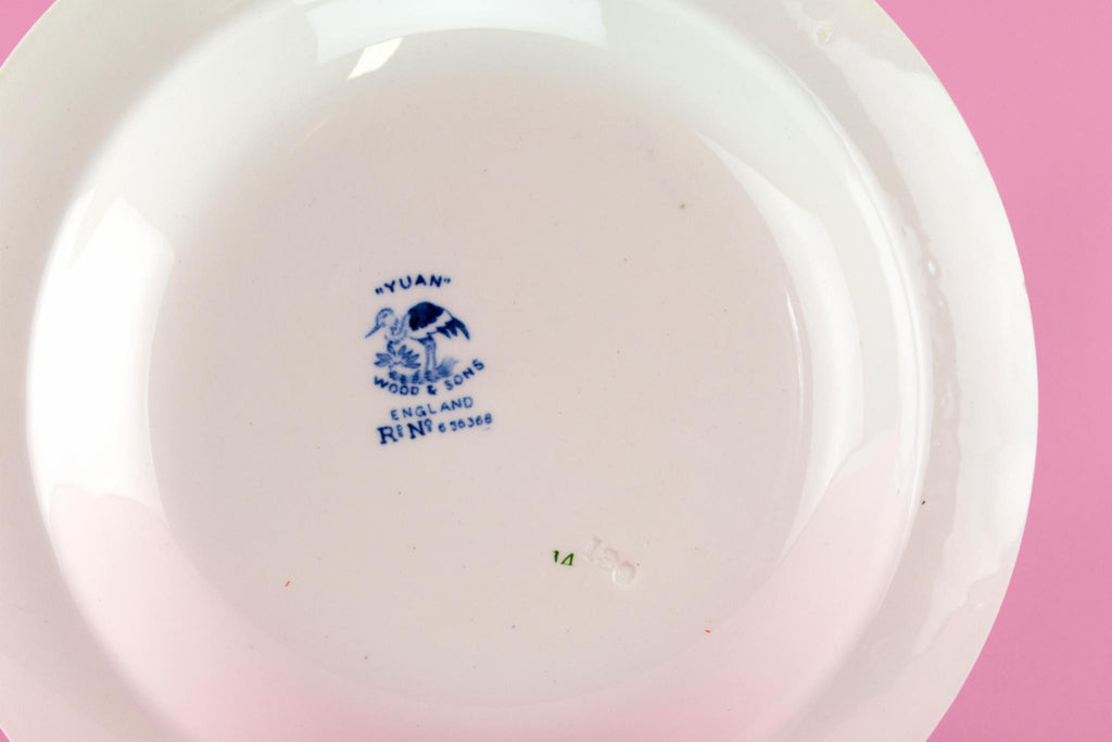 6 Blue and White Yuan Bowls, English 1910s