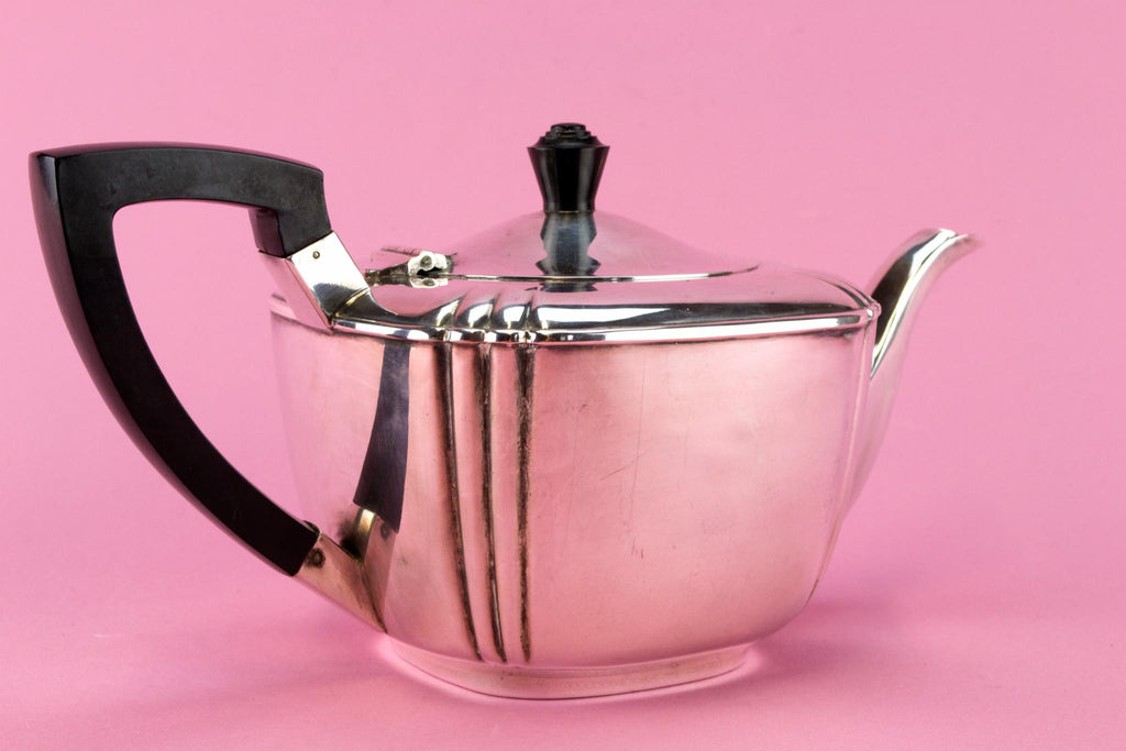 Silver Plated Medium Art Deco Tea Set, English Circa 1930