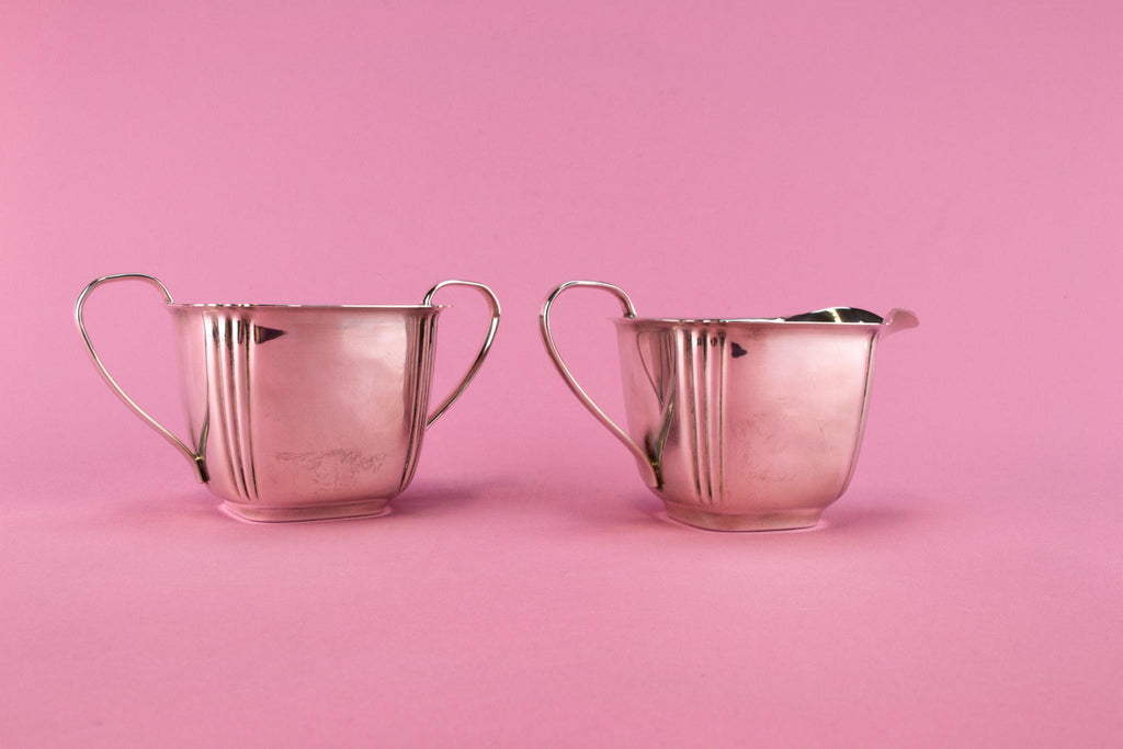 Silver Plated Medium Art Deco Tea Set, English Circa 1930