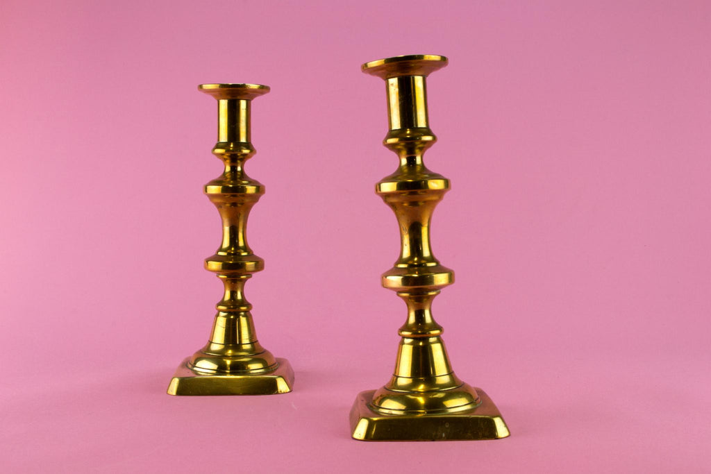 Pair Of medium Brass Candlestick, English 19th century