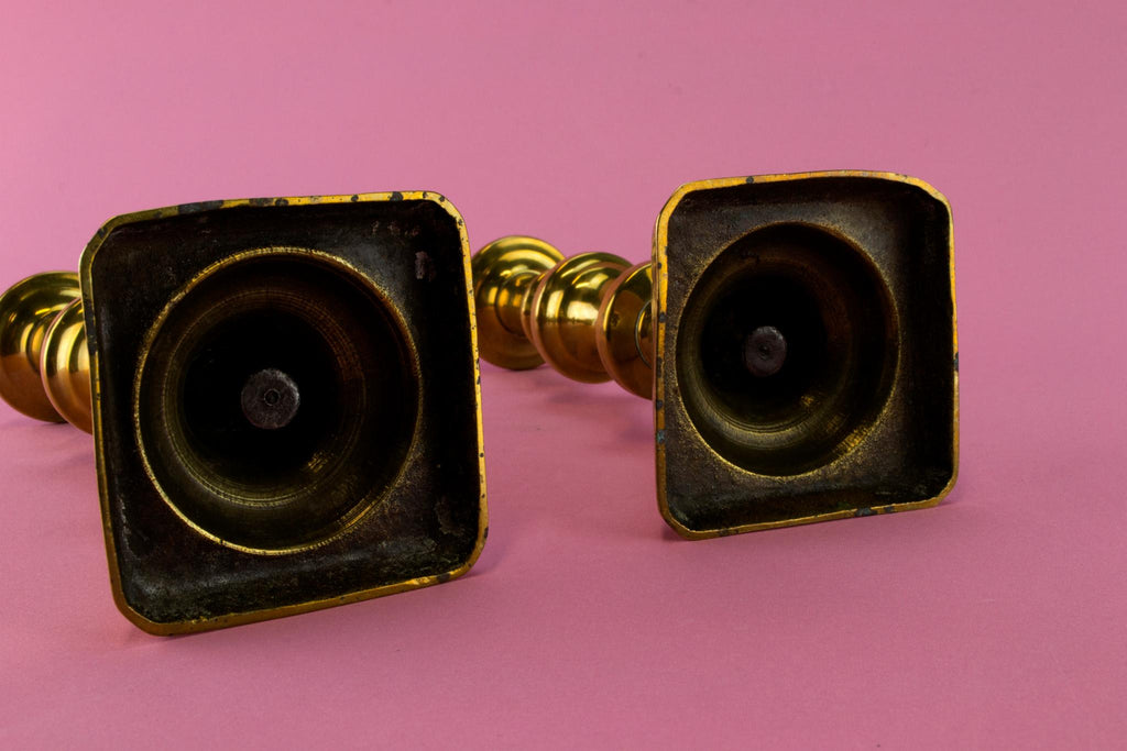Pair Of medium Brass Candlestick, English 19th century