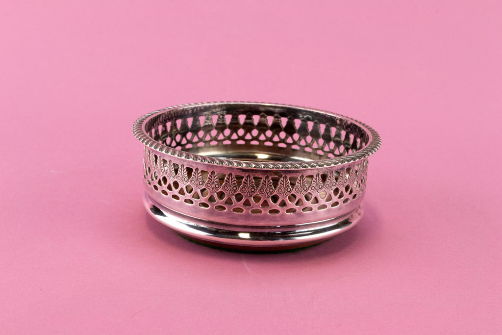 Silver Plated Medium Traditional Coaster, English 1930s