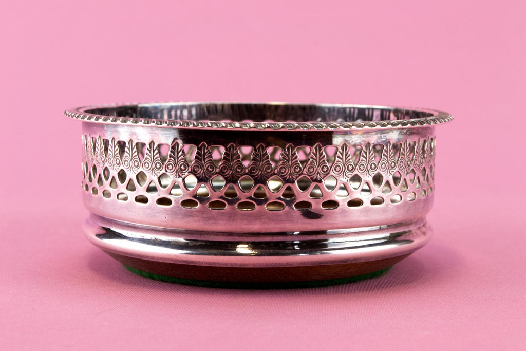 Silver Plated Medium Traditional Coaster, English 1930s