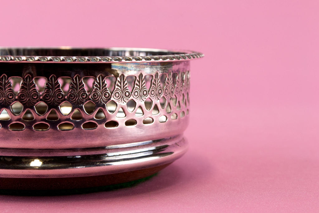 Silver Plated Medium Traditional Coaster, English 1930s