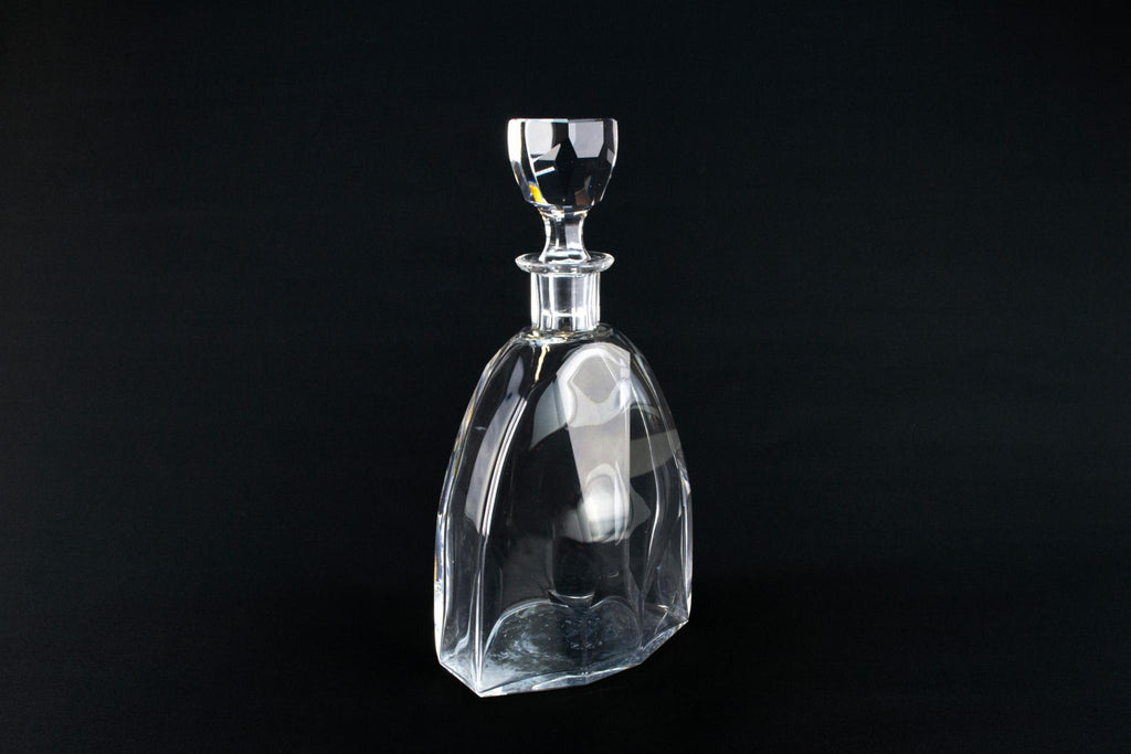 Art Deco Whisky Decanter in Cut Glass, English 1930s