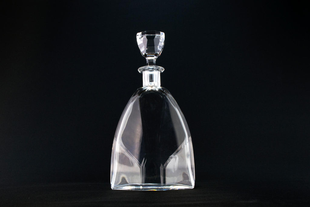 Art Deco Whisky Decanter in Cut Glass, English 1930s