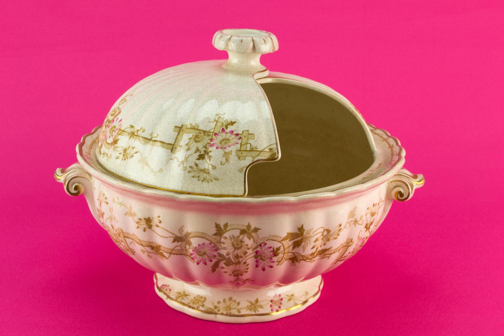 Large Rotating Lid Punch Bowl, English Circa 1880