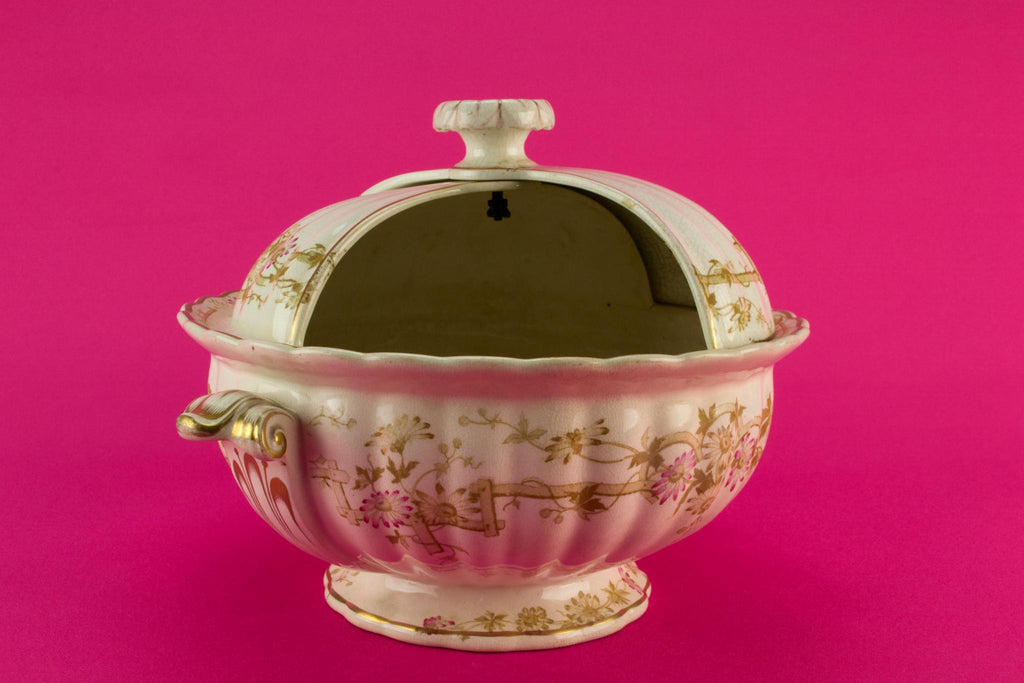 Large Rotating Lid Punch Bowl, English Circa 1880