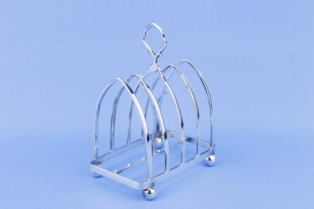Silver Plated Medium Toast Rack, English Early 1900s