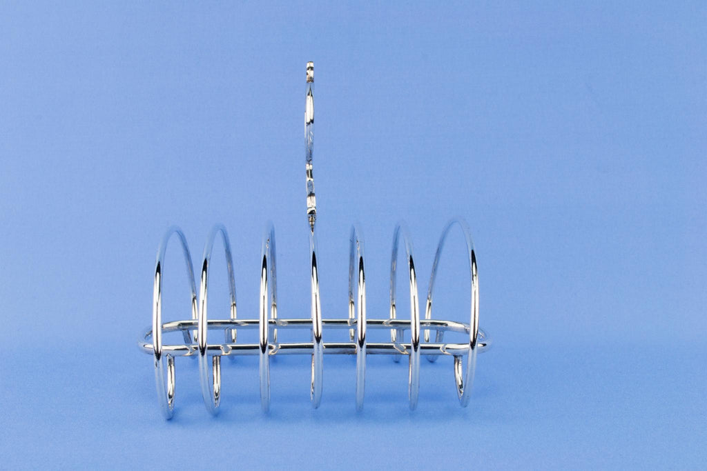 Art Deco Silver Plated Toast Rack, English 1930s