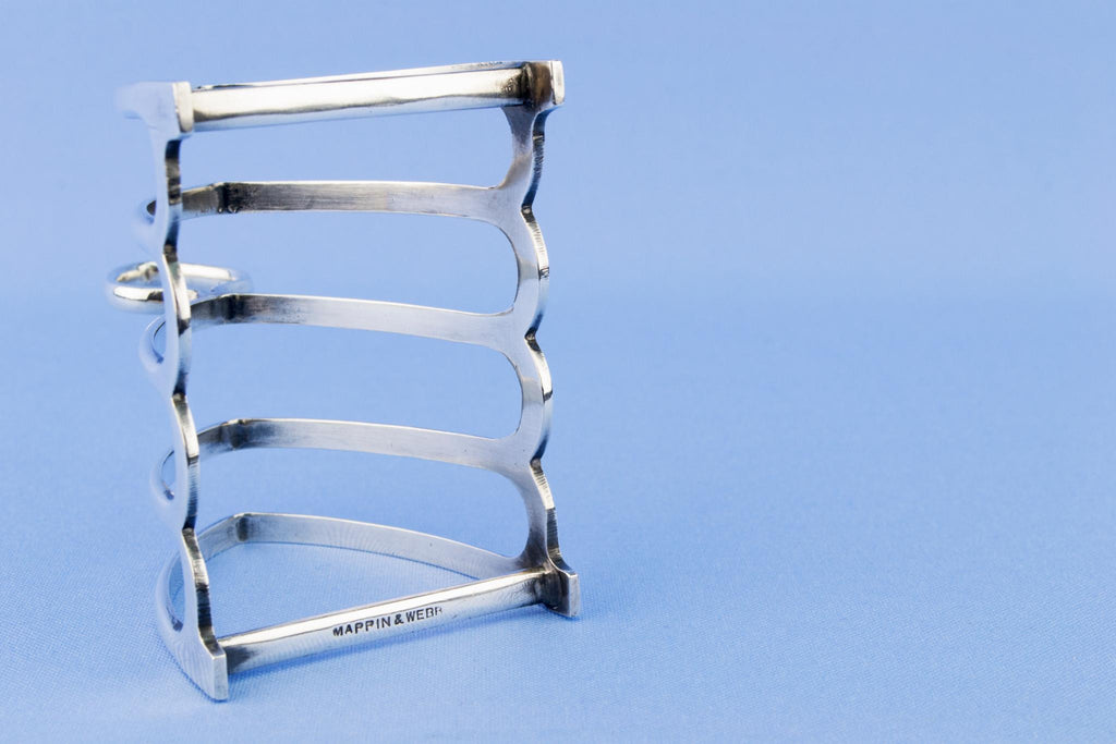 Mappin & Webb Silver Plated Toast Rack, English 1930s