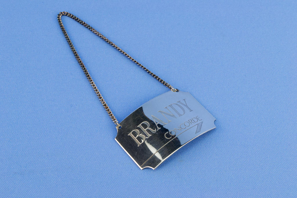 4 Sterling Silver Concorde Decanter Tags, English 1986