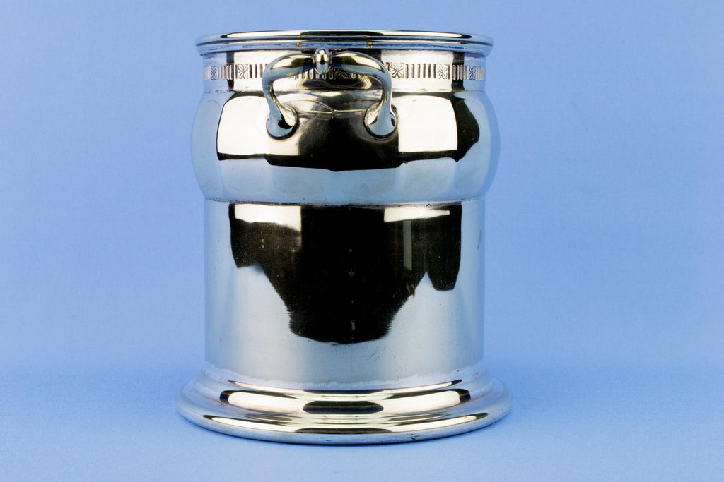 Tall Silver Plated Wine Bottle Coaster, English Circa 1930
