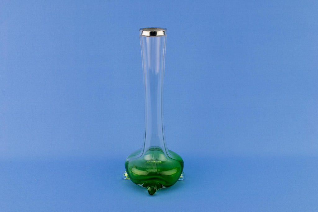 Glas & Silver Vase, English 1909