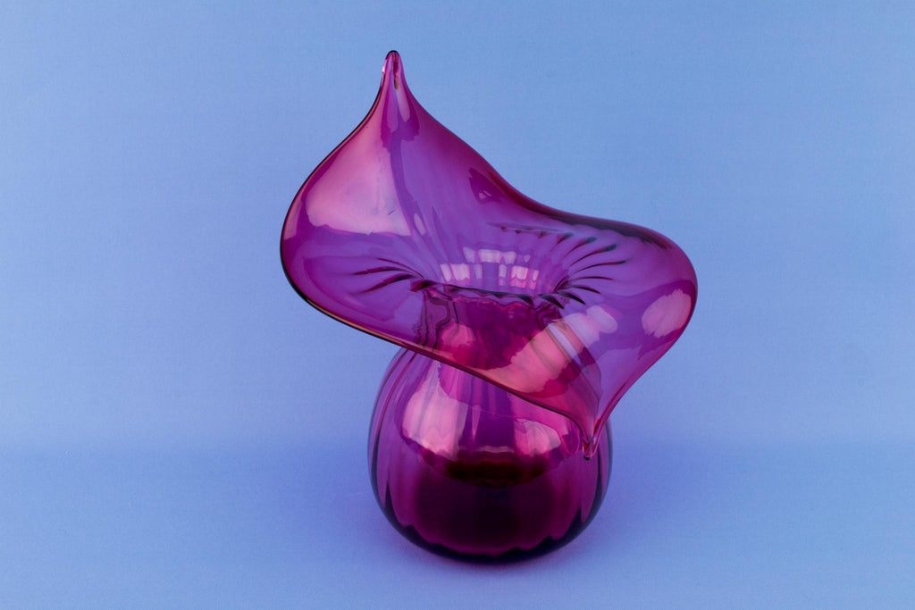 Jack In The Pulpit Glass Vase, English 19th Century