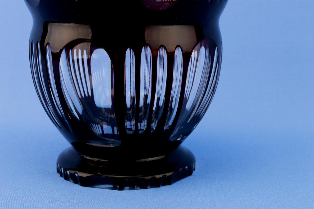 Ruby Red Cut Glass Jar & Lid, English Circa 1900