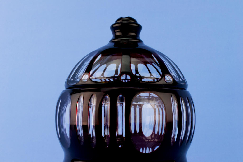 Ruby Red Cut Glass Jar & Lid, English Circa 1900
