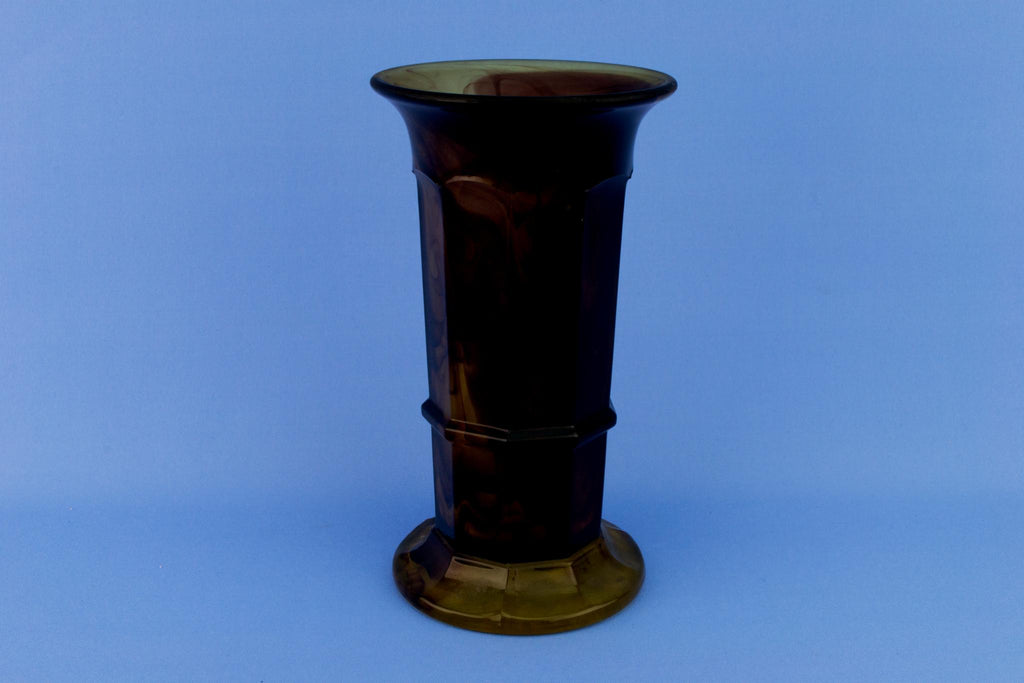 Art Deco Tortoiseshell Glass Vase, English Circa 1930