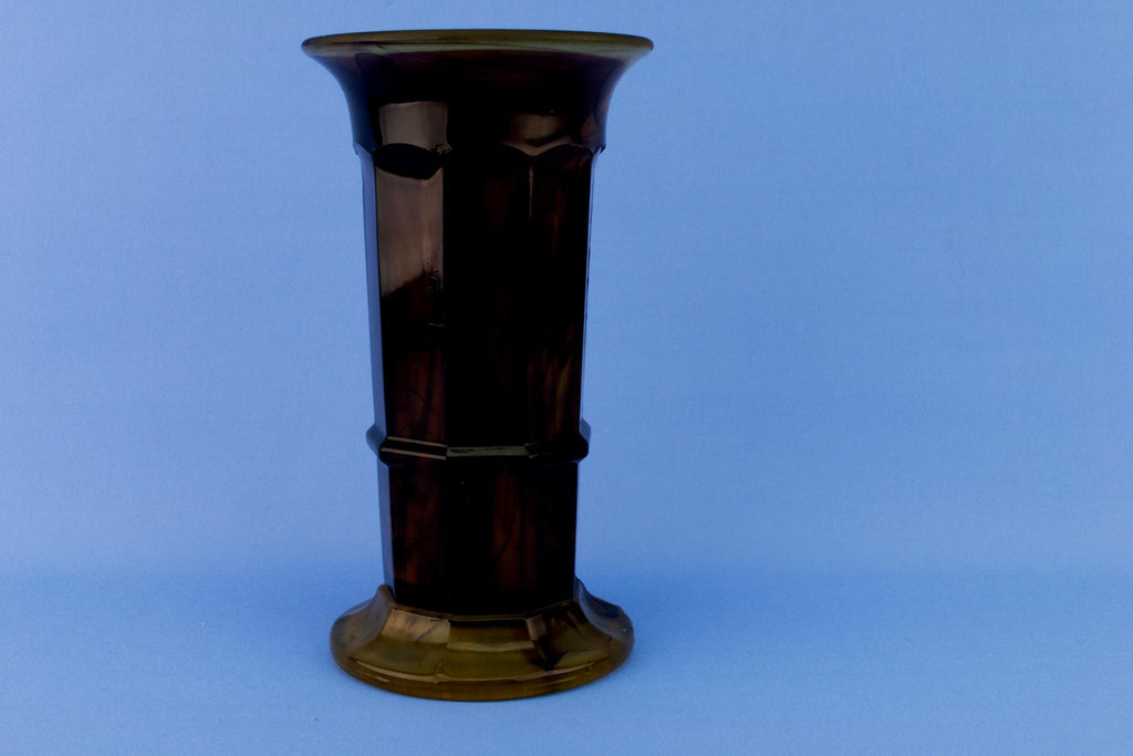 Art Deco Tortoiseshell Glass Vase, English Circa 1930