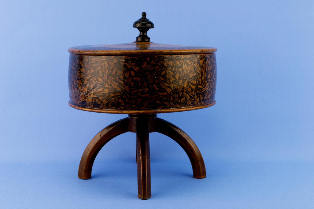 Penwork Wooden Box on Stand, English Circa 1830