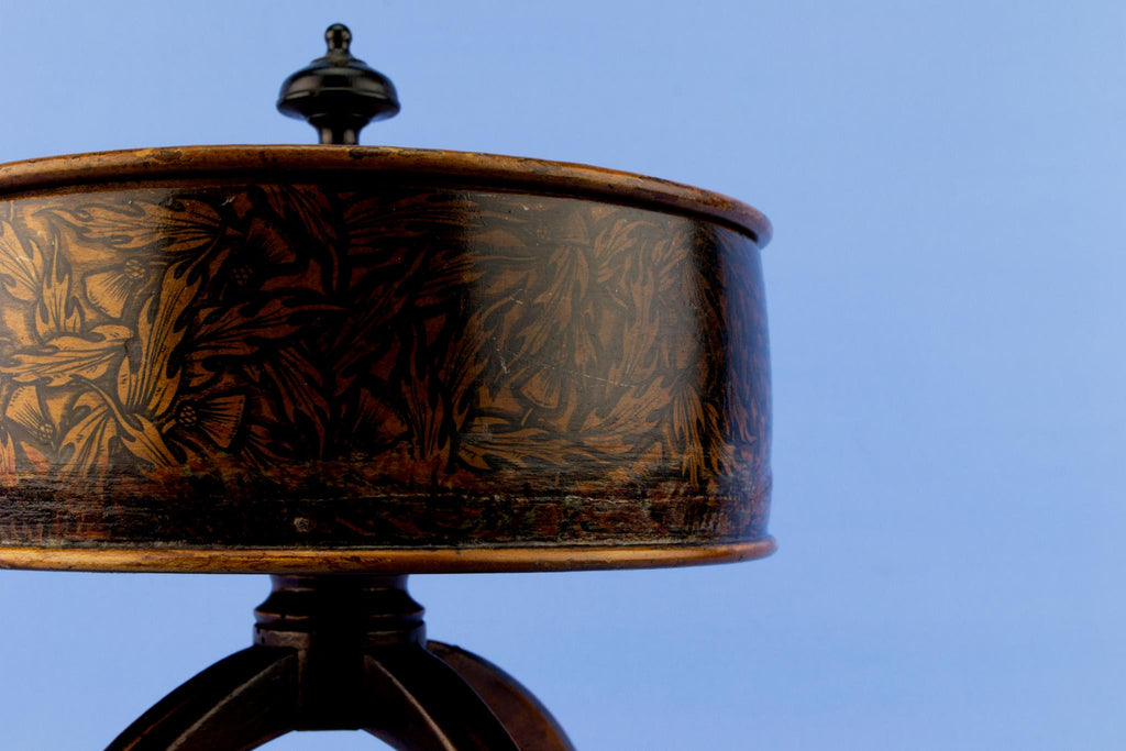 Penwork Wooden Box on Stand, English Circa 1830