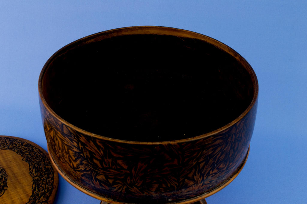 Penwork Wooden Box on Stand, English Circa 1830