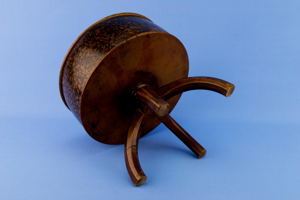 Penwork Wooden Box on Stand, English Circa 1830