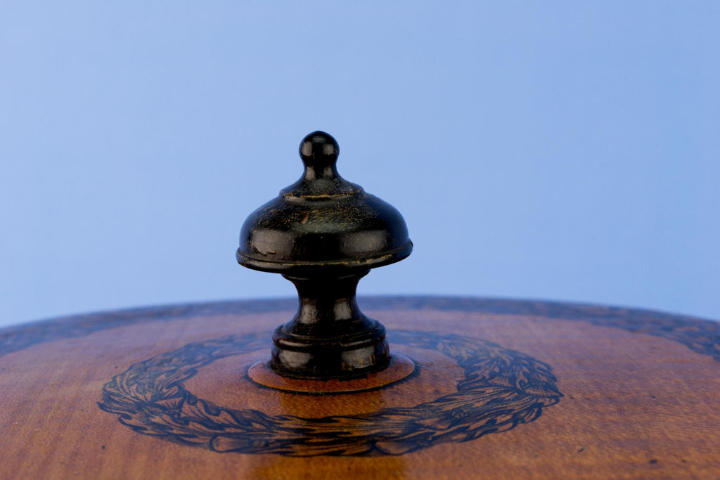 Penwork Wooden Box on Stand, English Circa 1830