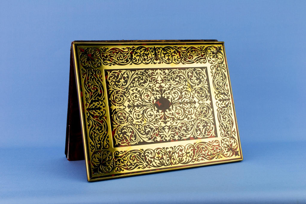 Tortoiseshell & Brass Boulle Work Writing Pad, English Circa 1830