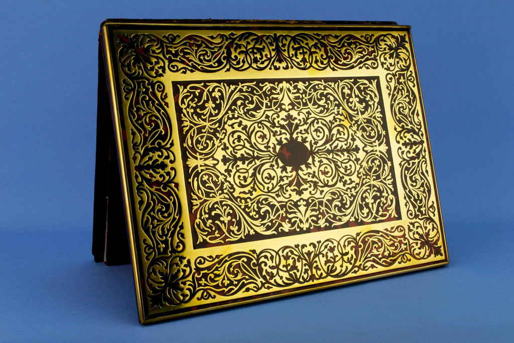 Tortoiseshell & Brass Boulle Work Writing Pad, English Circa 1830